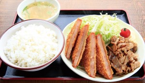 ハムカツ・しょうが焼き定食